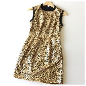 Nanette Lepore Gold Sequin Love Dress - Sz 8 - EUC